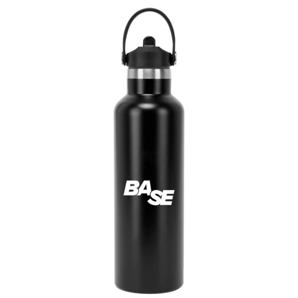 Base Fitness - Vacuum sports water bottle with flip-up straw Thumbnail